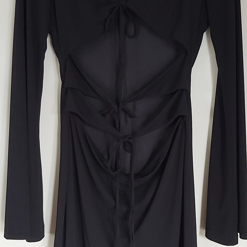Zara Elegant Black Long Sleeve Dress